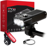 USB Rechargeable Bike Light Set with Bright Front LED, Tail Light & Built-in Power Bank – Waterproof
