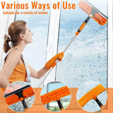 4.5m Telescopic Window Cleaning Kit with Rotating Squeegee and Chenille Cloth – Extendable Pole for High Windows