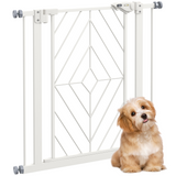 PawHut Pressure Fit Safety Gate with Auto Closing Door & Double Lock – Dog Gate for 74-80cm Openings, White