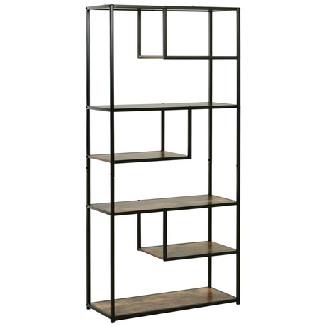 Industrial 6-tier bookshelf