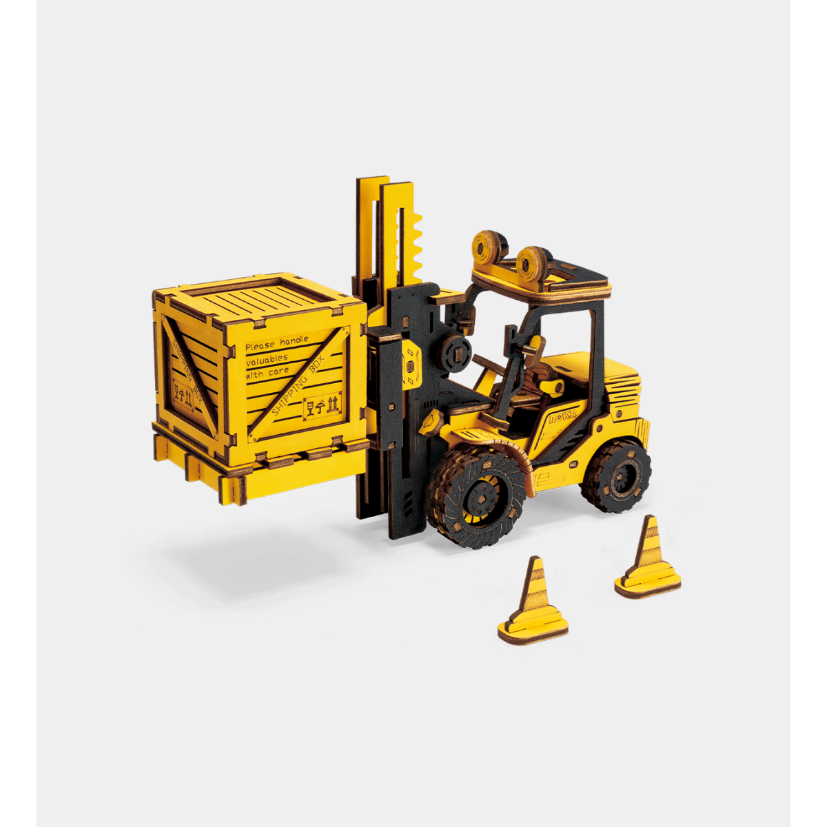 ROBOTIME ROKR Forklift 3D Wooden Puzzle Building Kit, 139 Pieces – Educational Model Toy for Ages 8+