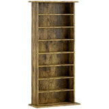 HOMCOM CD and DVD Storage Tower with 6 Adjustable Shelves, Holds 360 CDs – Rustic Brown
