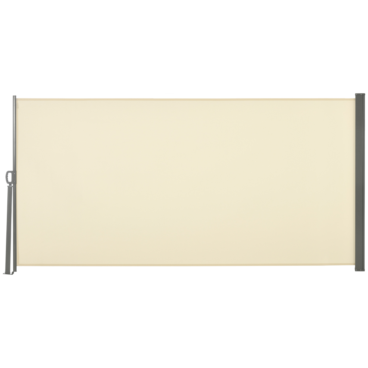 Outsunny 3 x 1.6m Retractable Side Awning Privacy Screen with Steel Frame & 180gsm Canopy – Patio Divider, Cream