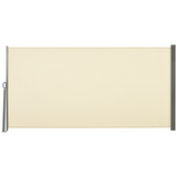 Outsunny 3 x 1.6m Retractable Side Awning Privacy Screen with Steel Frame & 180gsm Canopy – Patio Divider, Cream
