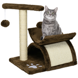 PAWHUT Cat Tree with Sisal Scratching Bridge, Tunnel and Dangling Balls – Plush Kitty Activity Centre for Indoor Cats