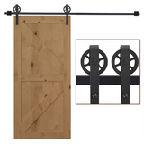 HOMCOM Sliding Barn Door Hardware Kit, 6.6ft – Carbon Steel Track for Doors up to 90kg