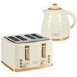 Beige kettle and toaster set