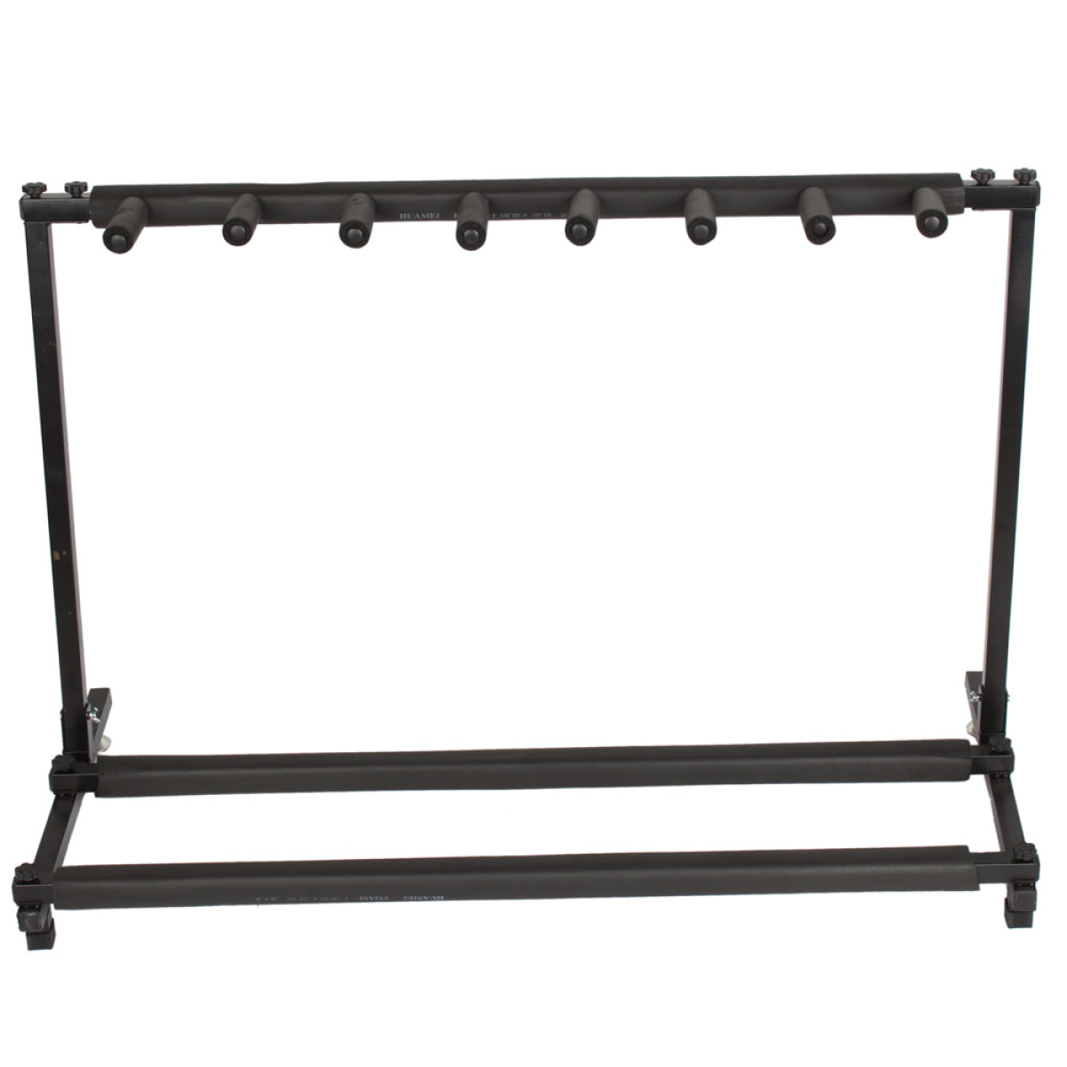 Rack Style Folding Guitar Stand for 7 Guitars and Basses – Tubular Display Holder, Black