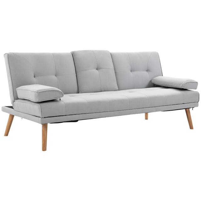 HOMCOM Scandi 3 seater sofa bed with middle table