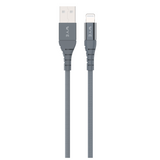 WYEFLOW USB-A to 8-Pin Fast Charging & Data Cable, 1m – Braided Aluminium Plug Cable, Grey