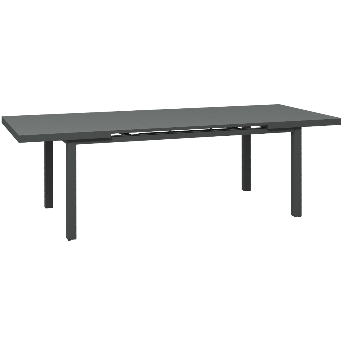 Outsunny Extending Outdoor Garden Table for 6–8 with Tempered Glass Top & Aluminium Frame – Patio Dining, Charcoal Grey