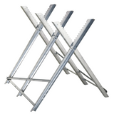 DURHAND Foldable Steel Saw Horse with Sawtooth Edges – Heavy Duty 100kg Support for Workshop & Home, Silver