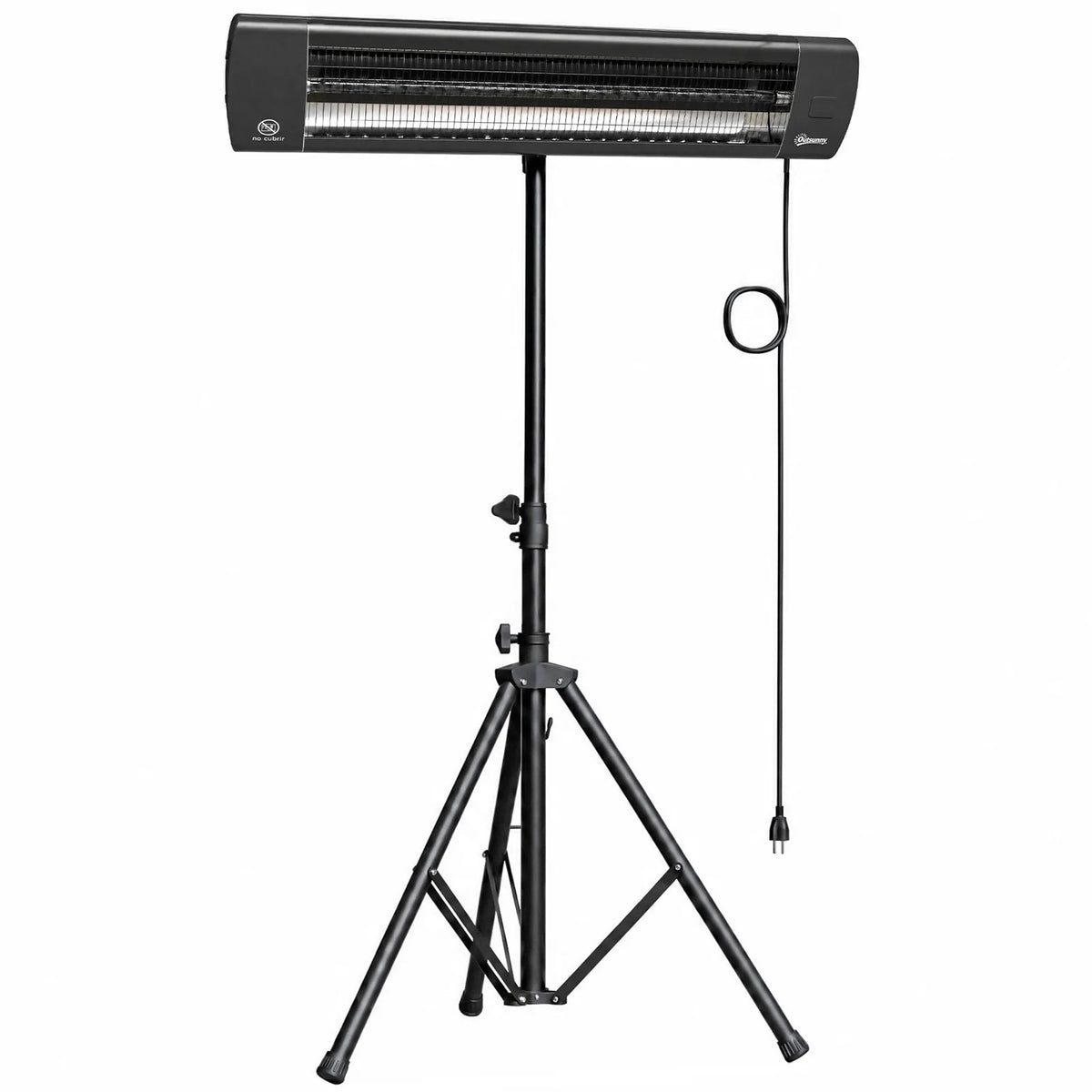 Outsunny 2500W Electric Infrared Patio Heater with Tripod, 3 Heat Settings & 24H Timer – IP65 Outdoor Garden Heater, Black