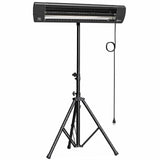 Outsunny 2500W Electric Infrared Patio Heater with Tripod, 3 Heat Settings & 24H Timer – IP65 Outdoor Garden Heater, Black