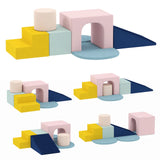 AIYAPLAY 8-Piece Foam Play Blocks with Velvet Covers – Soft Indoor Climbing Set for Kids, Multicolour
