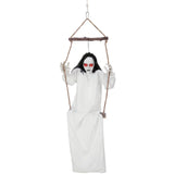 HOMCOM 170cm Animated Hanging Swing Ghost Halloween Decoration