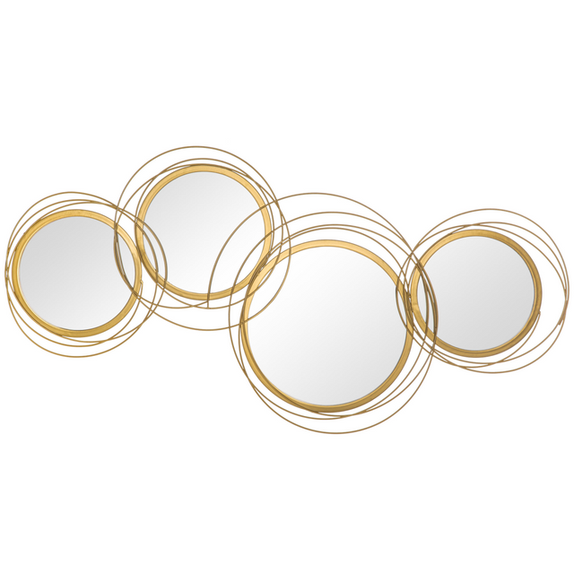 Gold metal mirror wall art