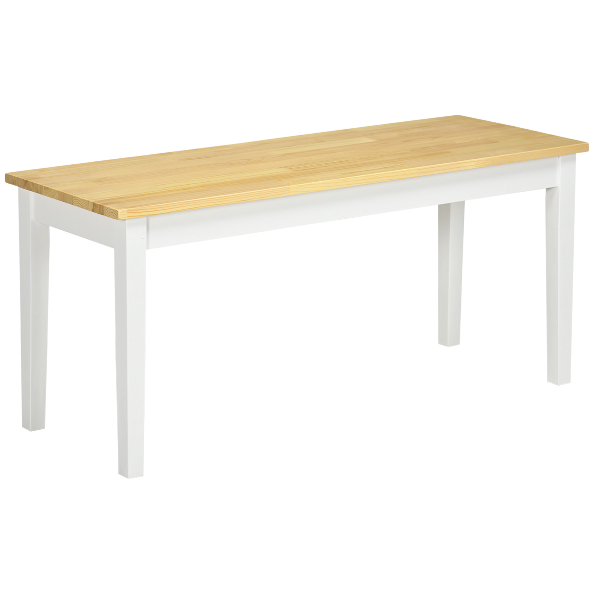 Natural wood 2-seater dining bench