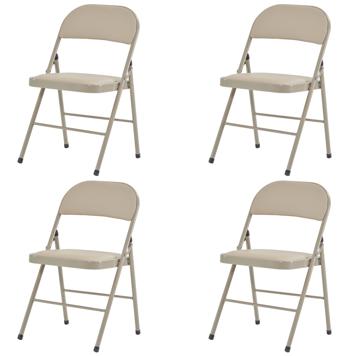 4pcs Foldable Steel & PVC Chairs with Padded Seat – Convention, Exhibition & Event Seating