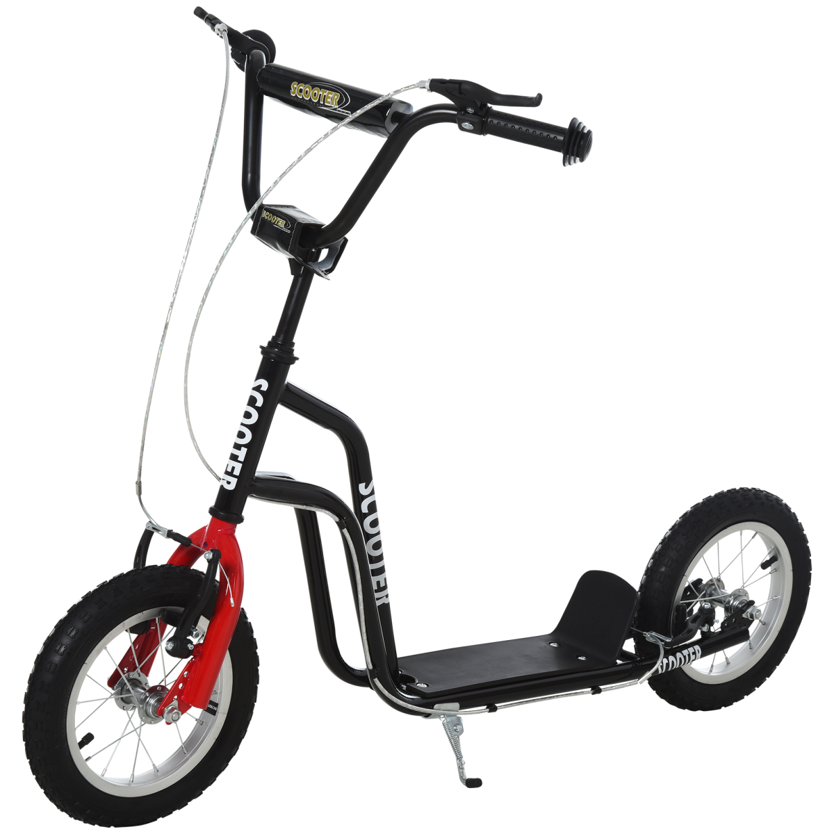 Black kids kick scooter