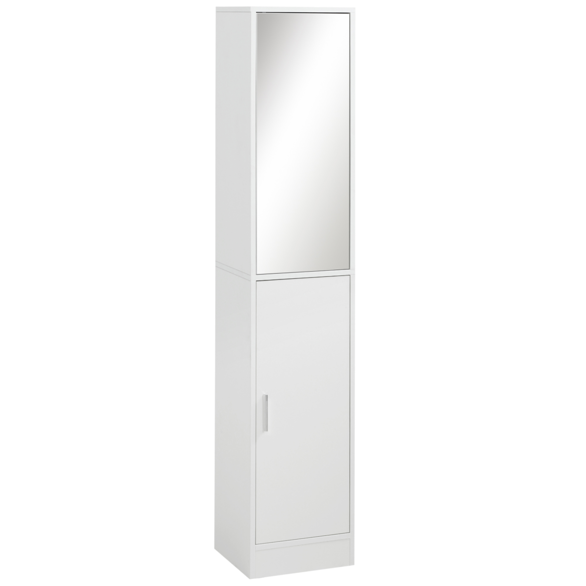 Slim mirrored tallboy bathroom cabinet