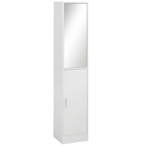 Slim mirrored tallboy bathroom cabinet
