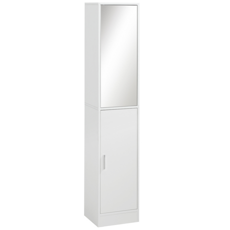 Slim mirrored tallboy bathroom cabinet