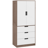 HOMCOM brown 2-door wardrobe