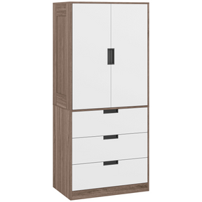 HOMCOM brown 2-door wardrobe