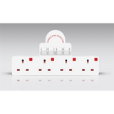 Eagle 4-Way Switched Adaptor Socket with Surge and Spike Protection – 13A, Neon Indicators