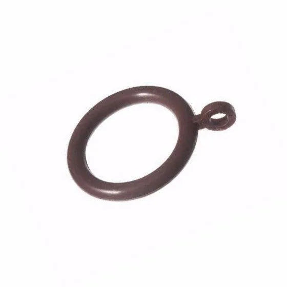 Dark Wood Curtain Pole Rings – Pack of 6 Rings for Curtain Poles