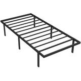 HOMCOM 3ft Single Bed Frame with Underbed Storage Space – Black Metal Platform Bed with Steel Slat Support