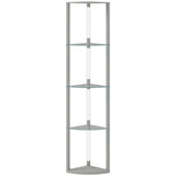 HOMCOM Dimmable LED Corner Shelf Floor Lamp with Foot Switch