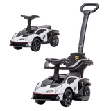 HOMCOM Lamborghini Essenza SCV12 2-in-1 Baby Ride-On Push Car with Horn & Storage – Toddler Push Along, White