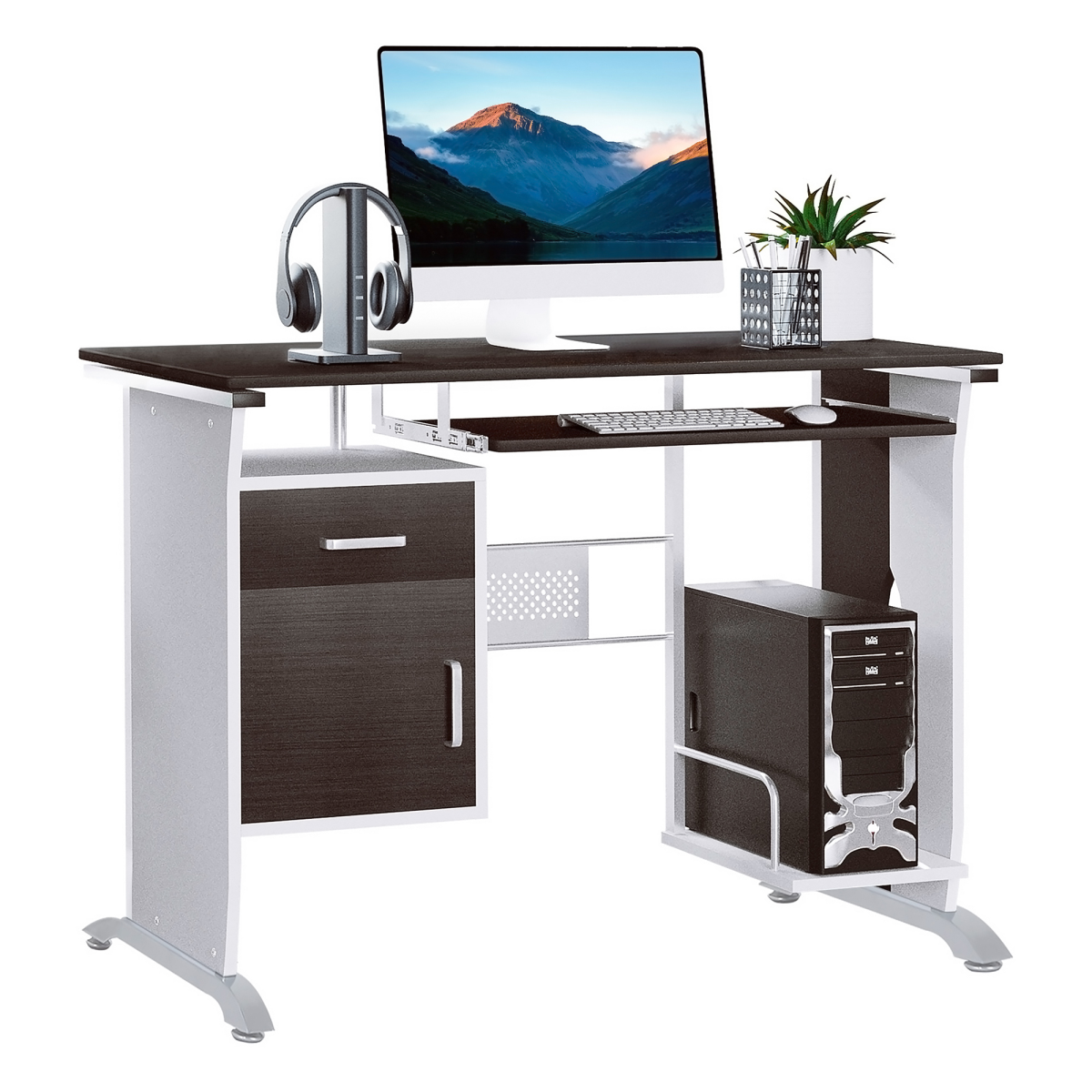Walnut computer desk