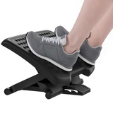 HOMCOM Under Desk Foot Rest with Massage Rollers and Adjustable Height & Angle – Office Footrest, Black