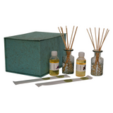 Artisan Furniture Anka Reed Diffuser Set with 2 Diamond Cut Glass Diffusers, Lavender & Oudh