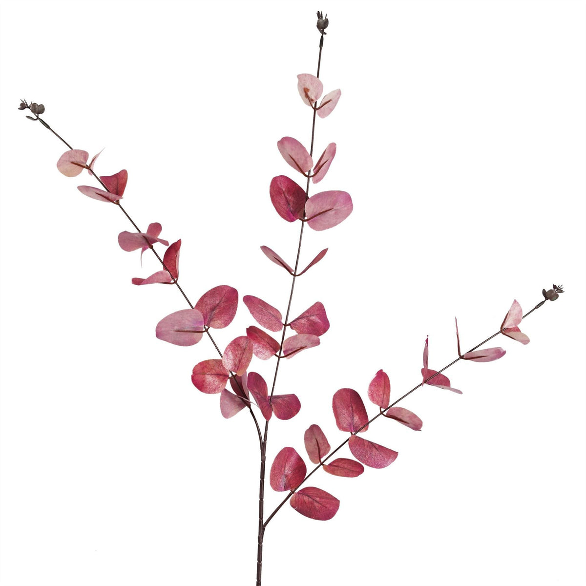Leaf Pink Eucalyptus Artificial Foliage Stem with Silk Leaves and Wired Stem – 80cm Home Decor
