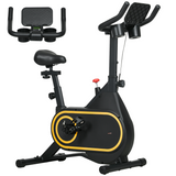 SPORTNOW Exercise Bike with 8 Resistance Levels, LCD Display & Tablet Holder – Belt-Drive Home Cardio Bike, Black