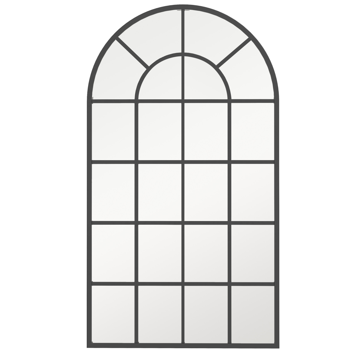 HOMCOM black arched window wall mirror 110x62cm