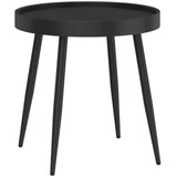 Outsunny 49.5 cm Round Garden Side Table with UV-Resistant Tray-Style Top and Metal Legs – Indoor Outdoor, Black