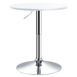 60cm Adjustable Height Round Bar Table with Swivel Top and Metal Frame – Dining and Drinking Table, White