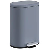 HOMCOM 30L Modern Curved Kitchen Bin with Soft-Close Stay-Open Lid and Removable Bucket – Pedal Bin, Grey