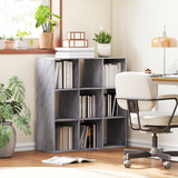 9-Cube Bookcase with Open Compartments & Anti-Tip Kit – Storage Display Shelf Unit, Marble Grey