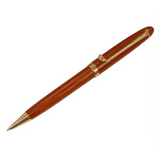 Imperial Handcrafted Natural Wood Pen with Gold Trim – Lightweight Bamboo Design Gift Pen, Dark Brown