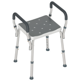 HOMCOM Rust-Free Aluminium Bath Chair with 6-Level Adjustable Height and Anti-Slip Mats – Bathing Seat, Grey