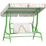 AIYAPLAY Kids Fox Pattern Swing Seat with Adjustable Canopy and Safety Belts – Outdoor Garden Play, Green