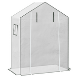 Outsunny Greenhouse Replacement PE Cover with Roll-up Door & Mesh Windows – Cover Only, White