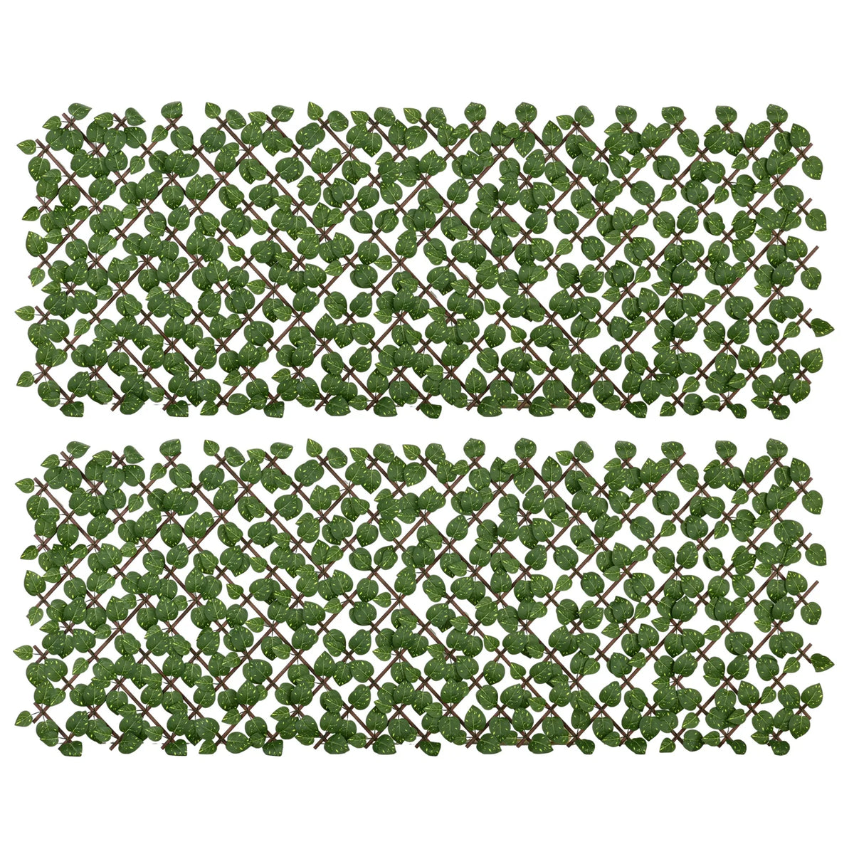 Outsunny Set of 2 Expandable Artificial Hedge Panels, Realistic Leaves – Outdoor Privacy Screen, 2 x 1m