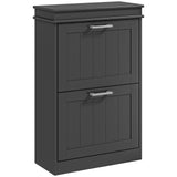 HOMCOM Slim Shoe Cabinet with 2 Flip Drawers, Holds 10 Pairs, 82.5 x 54 x 24 cm – Black